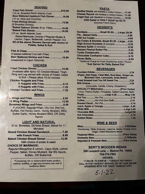 berts beaver pa|bert's indian restaurant menu.